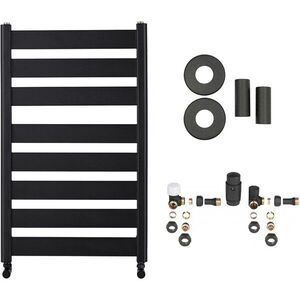 CERANO Koupelnový radiátorový set Marco ústřední vytápění boční připojení 698W černá matná 920x550 mm CER-701326 obraz