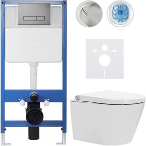 CERANO Kompletní WC set Profi/Cronus Standard bílá lesklá WC tlačítko Slim/Tmavě šedá předstěnová instalace 59, 3x38, 4 CER-168531 obraz