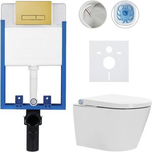 CERANO Kompletní WC set Profi/Cronus Standard bílá lesklá WC tlačítko Slim/Zlatá pro zazdění 59, 3x38, 4 CER-188048 obraz