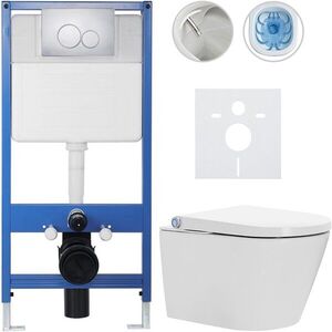 CERANO Kompletní WC set Profi/Cronus Standard bílá lesklá WC tlačítko Duo/Chrom předstěnová instalace 59, 3x38, 4 CER-207104 obraz