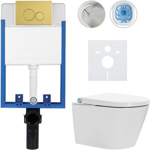 CERANO Kompletní WC set Profi/Cronus Standard bílá lesklá WC tlačítko Duo/Zlatá pro zazdění 59, 3x38, 4 CER-218209 obraz