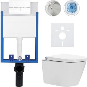 CERANO Kompletní WC set Profi/Cronus Standard bílá lesklá WC tlačítko Line/Bílá pro zazdění 59, 3x38, 4 CER-235662 obraz