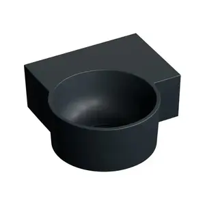 OMNIRES OVO M+ umyvadlo na desku/závěsné pravé, 33 x 34 cm, black lava mat; OVO335UWPBLV obraz