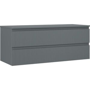MEXEN/S Rivel koupelnová skříňka pod umyvadlo 120 cm s deskou, 2 zásuvky, reliéf , grafit mat 91A20-12047-2-BFFC66 obraz