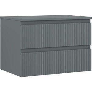 MEXEN/S Rivel koupelnová skříňka pod umyvadlo 70 cm s deskou, 2 zásuvky, reliéf , grafit mat 91A20-07047-2-BFFC66 obraz