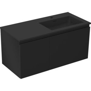 MEXEN/S Orio koupelnová skříňka 100 cm s umyvadlem Otis pravá, 1S, 1D, černá mat 91A13-10047-3-BBFF71-W18P71 obraz