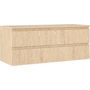 MEXEN/S Rivel koupelnová skříňka pod umyvadlo 120 cm s deskou, 2 zásuvky, reliéf , dub 91A20-12047-2-BFFC81 obraz