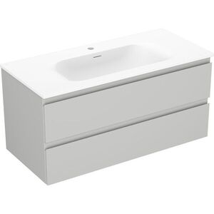 MEXEN/S Orio koupelnová skříňka 100 cm s umyvadlem Vela, 2 zásuvky, šedá mat/bílá mat 91A10-10047-2-BFF62-W23M01 obraz