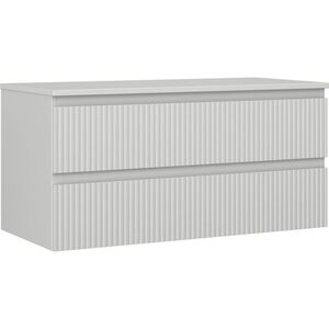 MEXEN/S Rivel koupelnová skříňka pod umyvadlo 100 cm s deskou, 2 zásuvky, reliéf , šedá mat 91A20-10047-2-BFFC62 obraz