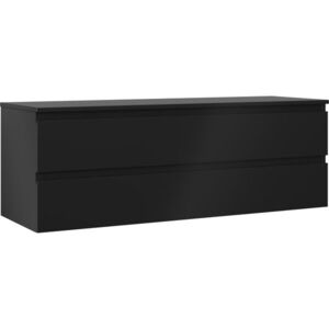 MEXEN/S Orio koupelnová skříňka pod umyvadlo 140 cm s deskou, 2 zásuvky, černá mat 91A10-14047-2-BFFC71 obraz