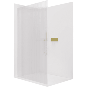 CERANO Sprchová zástěna Walk-in Crystal L/P 8 mm bezvzpěrový systém zlatá, rýhované sklo 160x200 CER-8050BD6782 obraz