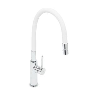 Dřezová baterie SAT se silikonovým ramínkem bílá/chrom SATBSD290B SATBSD290B obraz