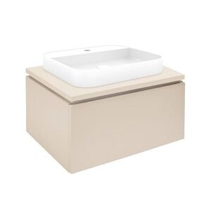 Koupelnová skříňka s umyvadlem a krycí deskou SAT Feel 60x30x46 cm béžová mat SATFEEL60BEDU SATFEEL60BEDU obraz