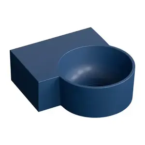 OMNIRES OVO M+ umyvadlo na desku/závěsné levé, 33 x 34 cm, midnight blue mat; OVO335UWLMB obraz
