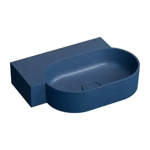 OMNIRES OVO M+ umyvadlo na desku/závěsné levé, 55 x 38 cm, midnight blue mat; OVO555UWLMB obraz