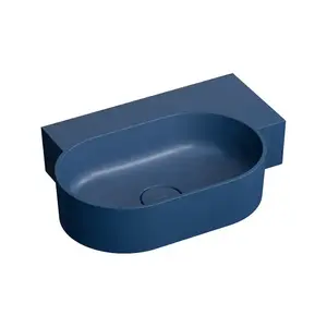 OMNIRES OVO M+ umyvadlo na desku/závěsné pravé, 55 x 38 cm, midnight blue mat; OVO555UWPMB obraz