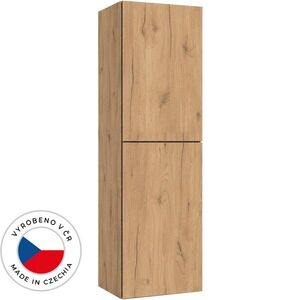 CERANO Koupelnová vysoká skříňka s košem na prádlo Adele TIP-ON otevírání dub zlatý Craft 45x120x33 CER-836371 obraz