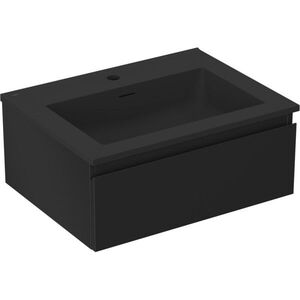 MEXEN/S Orio koupelnová skříňka 60 cm s umyvadlem Otis, 1 šuplík, černá mat 91A10-06023-1-BF71-W18M71 obraz