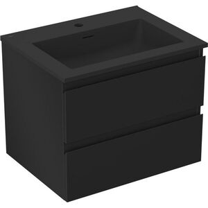 MEXEN/S Orio koupelnová skříňka 60 cm s umyvadlem Otis, 2 zásuvky, černá mat 91A10-06047-2-BFF71-W18M71 obraz