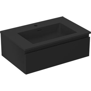 MEXEN/S Orio koupelnová skříňka 70 cm s umyvadlem Otis, 1 šuplík, černá mat 91A10-07023-1-BF71-W18M71 obraz