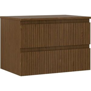MEXEN/S Rivel koupelnová skříňka pod umyvadlo 70 cm s deskou, 2 zásuvky, reliéf , ořech 91A20-07047-2-BFFC86 obraz