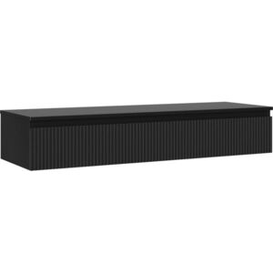 MEXEN/S Rivel koupelnová skříňka pod umyvadlo 140 cm s deskou, 1 šuplík, reliéf , černá mat 91A20-14023-1-BFC71 obraz
