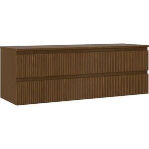 MEXEN/S Rivel koupelnová skříňka pod umyvadlo 140 cm s deskou, 2 zásuvky, reliéf , ořech 91A20-14047-2-BFFC86 obraz