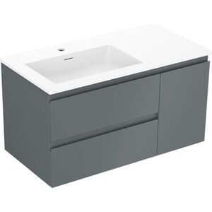 MEXEN/S Orio koupelnová skříňka 90 cm s umyvadlem Otis levá, 2S, 1D, grafit mat/bílá mat 91A13-09047-3-BBFFF66-W18L01 obraz