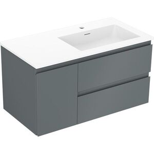 MEXEN/S Orio koupelnová skříňka 90 cm s umyvadlem Otis pravá, 2S, 1D, grafit mat/bílá mat 91A13-09047-3-BBFFF66-W18P01 obraz