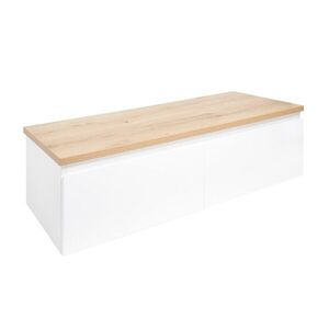 Koupelnová skříňka s krycí deskou SAT B-WAY 119x30x45 cm bílá lesk BWAY120WDOAK BWAY120WDOAK obraz
