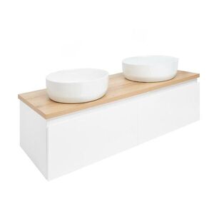 Koupelnová skříňka s krycí deskou SAT B-Way 119x30x45 cm bílá lesk BWAY120WDOAKU2 BWAY120WDOAKU2 obraz