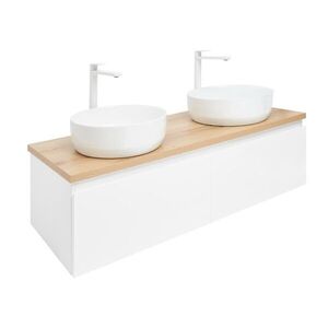 Koupelnová skříňka s krycí deskou SAT B-WAY 119x30x45 cm bílá lesk BWAY120WDOAKU2B BWAY120WDOAKU2B obraz