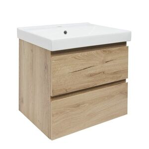 Koupelnová skříňka 2 zásuvková s umyvadlem SAT B-Way 59x50x45 cm dub mat BWAY260OAKU1 BWAY260OAKU1 obraz