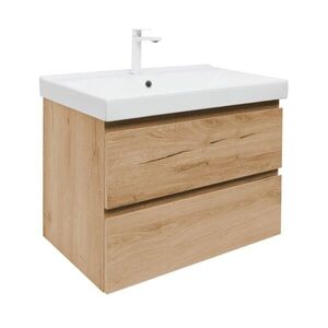 Koupelnová skříňka 2 zásuvková s umyvadlem SAT B-Way 59x50x45 cm dub mat BWAY260OAKU1BBI BWAY260OAKU1BBI obraz