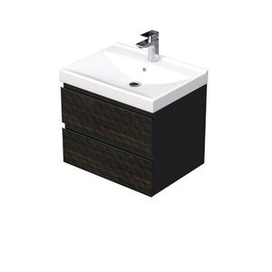 Koupelnová skříňka s umyvadlem SAT Cube Way 60x47, 5x46 cm hnědá mat CUBE3D46602ZHVER CUBE3D46602ZHVER obraz