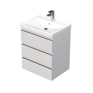 Koupelnová skříňka s umyvadlem SAT Cube Way 60x71x46 cm bílá mat CUBE3D46603ZBVER CUBE3D46603ZBVER obraz