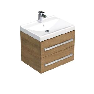 Koupelnová skříňka s umyvadlem SAT Cube Way 60x53x46 cm dub Hickory CUBE46602DHVER CUBE46602DHVER obraz