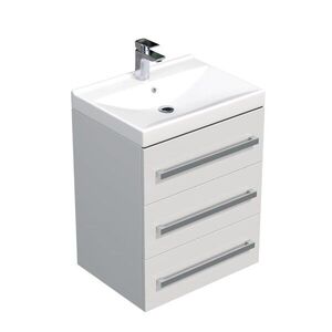 Koupelnová skříňka s umyvadlem SAT Cube Way 60x76, 5x46 cm bílá lesk CUBE46603BIVER CUBE46603BIVER obraz