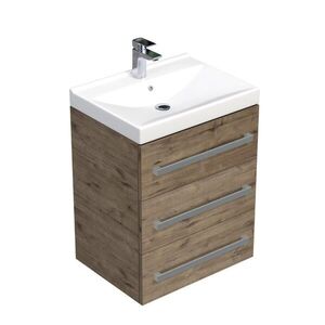 Koupelnová skříňka s umyvadlem SAT Cube Way 60x76, 5x46 cm dub Wellington mat CUBE46603DWVER CUBE46603DWVER obraz