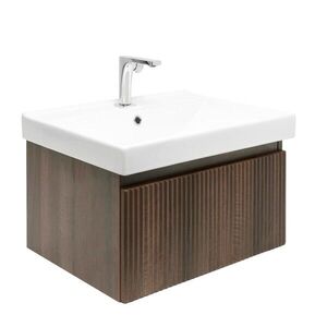 Koupelnová skříňka s baterií a umyvadlem SAT Evolution 1 58x30x44, 8 cm ořech mat SATEVO60NAU1B SATEVO60NAU1B obraz