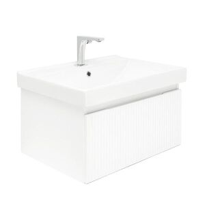 Koupelnová skříňka s baterií a umyvadlem SAT Evolution 1 58x30x44, 8 cm bílá mat SATEVO60WMU1B SATEVO60WMU1B obraz