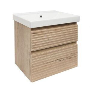 Koupelnová skříňka 2 zásuvková s umyvadlem Naturel Savona 58x53x44, 8 cm dub Halifax mat SAVONA260DHU1 SAVONA260DHU1 obraz