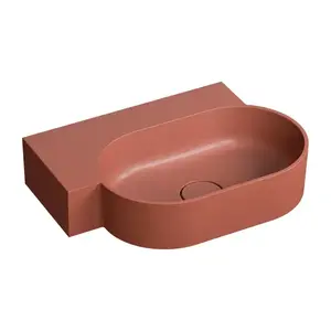 OMNIRES OVO M+ umyvadlo na desku/závěsné levé, 55 x 38 cm, terracotta mat; OVO555UWLTE obraz