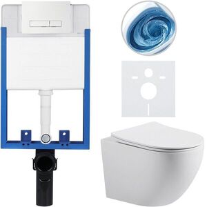 CERANO Kompletní WC set Profi/Cesso bílá matná WC tlačítko Slim/Bílá pro zazdění 49x36 CER-8050BD96 obraz
