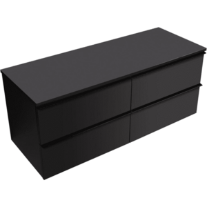 CERANO Koupelnová skříňka Velora černá matná, úchytka černá + deska pod umyvadlo Navira Slim 18 mm 120x54, 8x46, 5 CER-664759 obraz