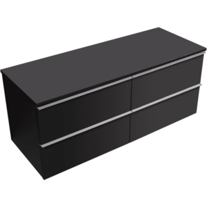 CERANO Koupelnová skříňka Velora černá matná, úchytka chrom + deska pod umyvadlo Navira Slim 18 mm 120x54, 8x46, 5 CER-664774 obraz