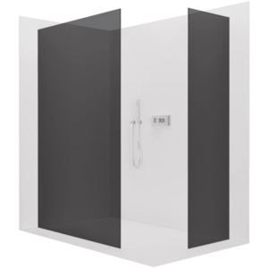 CERANO Sprchová zástěna Walk-in Crystal T L/P 10 mm bezvzpěrový systém chrom, grafitové sklo 140x110x200 CER-8050BD80419 obraz