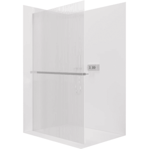 CERANO Sprchová zástěna Walk-in Crystal L/P 8 mm + polička/držák na ručníky bezvzpěrový systém chrom, rýhované sklo 80x200 CER-8050BD6898 obraz