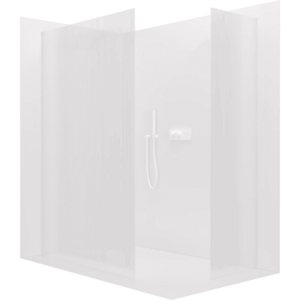 CERANO Sprchová zástěna Walk-in Crystal T L/P 8 mm bezvzpěrový systém bílá matná, rýhované sklo 150x120x200 CER-8050BD5457 obraz