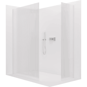 CERANO Sprchová zástěna Walk-in Crystal T L/P 8 mm bezvzpěrový systém chrom, rýhované sklo 160x150x200 CER-8050BD4747 obraz